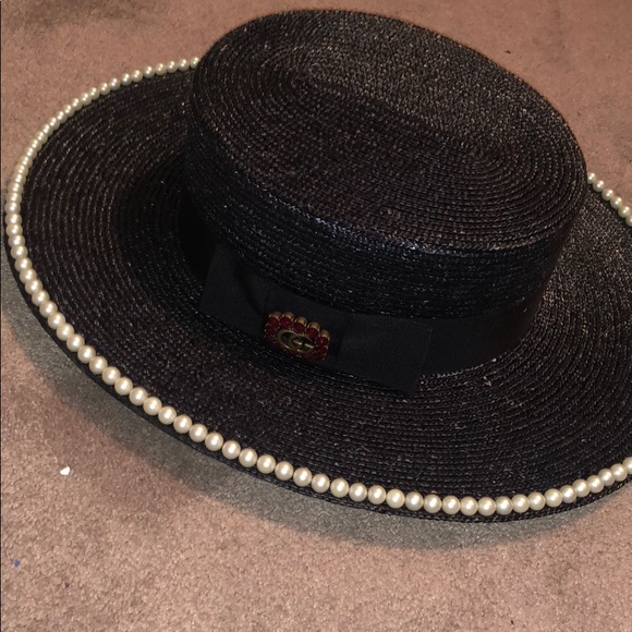 Gucci Notte Pearl Embellished Straw Hat - Picture 5 of 8